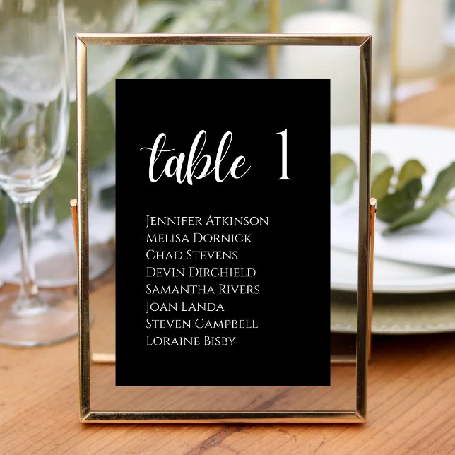 Numéro De Table Élégance Moderne Mariage Tacheté Noir et Blanc (Black and white speckled table number adds modern elegance to your wedding tables.)