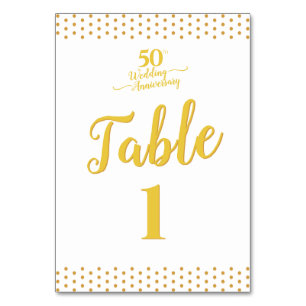 Numéro De Table Élégant 50e anniversaire de Mariage