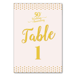 Numéro De Table Élégant 50e anniversaire de Mariage rose vif
