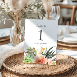 Numéro De Table Elégant aquarelle Succulent | MARIAGE