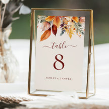 Élégant automne Feuilles Mariage automne