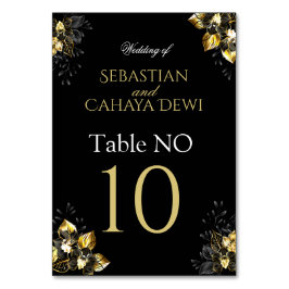 Numéro De Table Elegant black and gold summer wedding