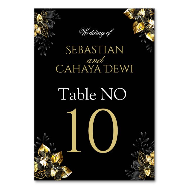 Numéro De Table Elegant black and gold summer wedding (Par défaut)