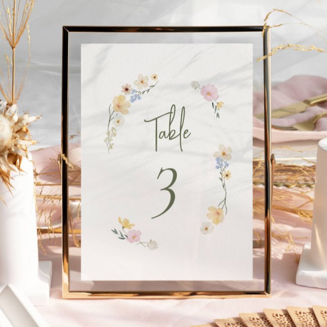 Numéro De Table Elégant Boho Chic Pastel Flowes Mariage (Créateur téléchargé)