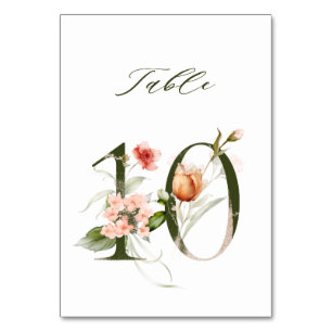 Numéro De Table Élégant Botanique Floral Numéro 10,