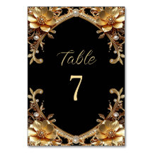 Numéro de table élégant cadre or
