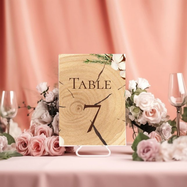 Numéro De Table Élégant & Chic Mariage Bois rustique découpé (Créateur téléchargé)