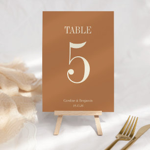 Numéro De Table Élégant classique en terre cuite Élégant Mariage s