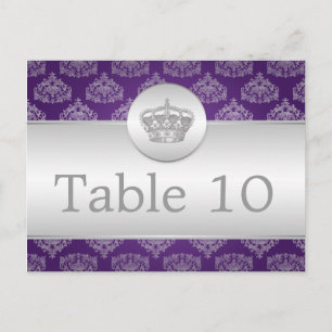 Numéro de table élégant Couronne Royale Violet