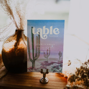 Numéro De Table Élégant désert Cactus Green Mariage personnalisé