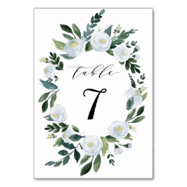 Numéro De Table Elégant Dusty Blue Floral Rustic Garden Mariage