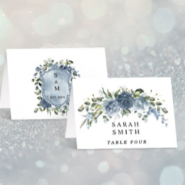 Numéro De Table Elegant Dusty Blue Floral Wedding Table Place Card