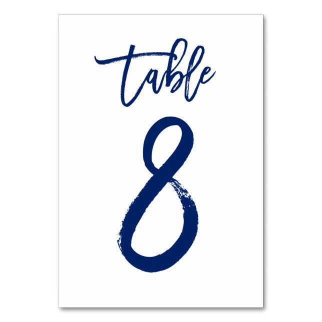 Numéro de table élégant écrit à la main Navy | Tab (Par défaut)