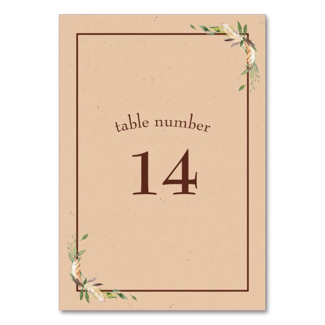 Numéro De Table Élégant et moderne Mariage en terre cuite (Par défaut)