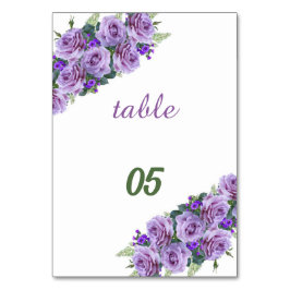 Numéro De Table Élégant Fleur violet Mariage personnalisé