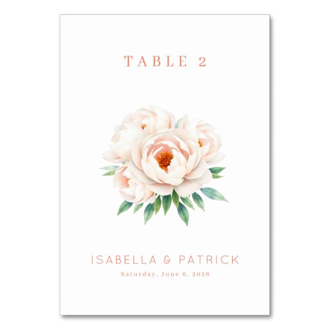 Numéro De Table Elegant Floral Table Number (Par défaut)