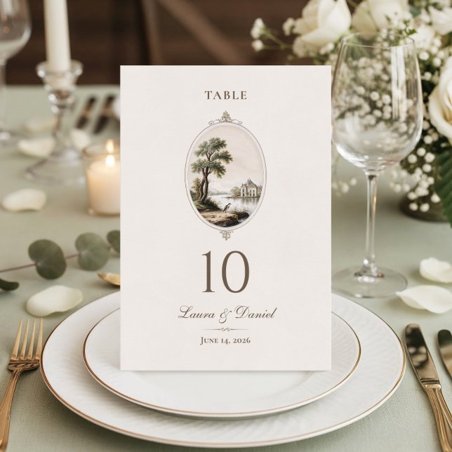 Numéro De Table Elegant French Vintage Chateau Wedding (Créateur téléchargé)