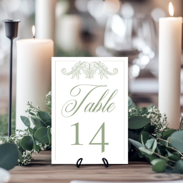 Numéro De Table Élégant Green Chinoiserie Bird Crest Mariage (Créateur téléchargé)