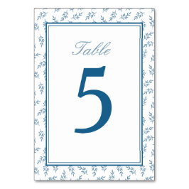 Numéro De Table Elégant Jardin Bleu Classic Mariage Numéro de tabl