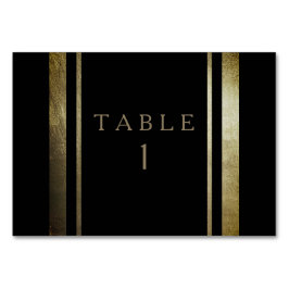 Numéro De Table Elégant Jour Gold & Mariage noir