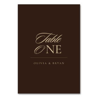 Numéro De Table Élégant mariage au chocolat et au moka