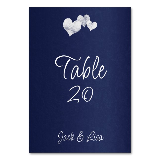 Numéro De Table Élégant Mariage blanc de la marine (Par défaut)
