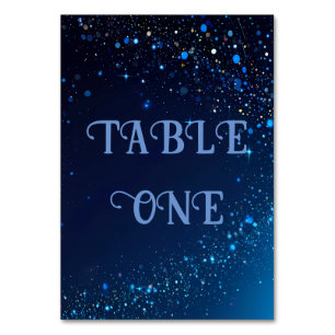 Numéro De Table Élégant Mariage bleu foncé