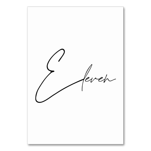 Numéro De Table Élégant Mariage calligraphique Tableau 11 Numéro d (Par défaut)