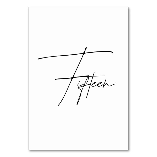 Numéro De Table Élégant Mariage calligraphique Tableau 15 Numéro d (Par défaut)