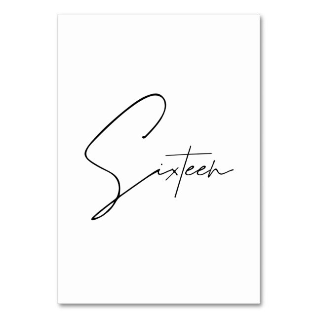 Numéro De Table Élégant Mariage calligraphique Tableau 16 Numéro d (Par défaut)