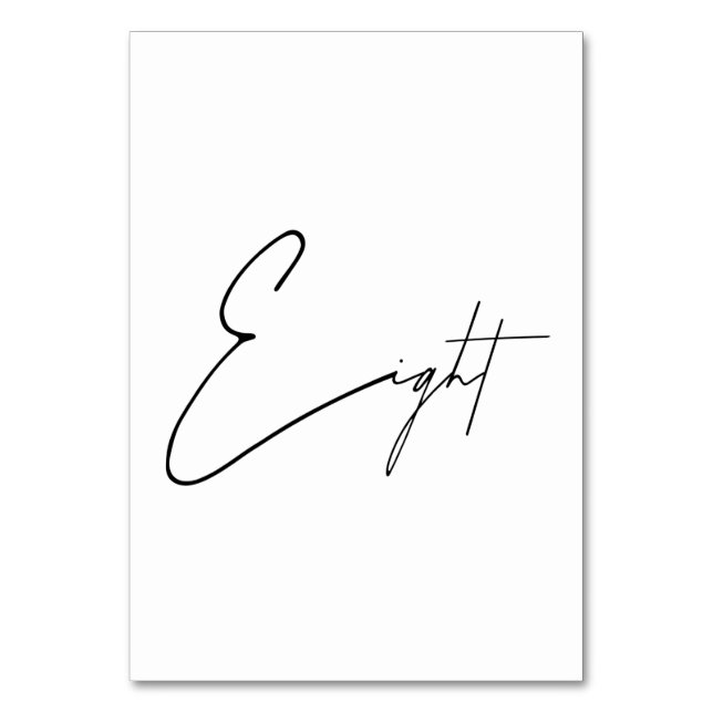Numéro De Table Élégant Mariage calligraphique Tableau 8 Numéro de (Par défaut)