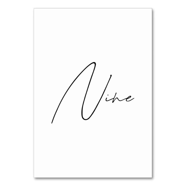 Numéro De Table Élégant Mariage calligraphique Tableau 9 Numéro de (Par défaut)
