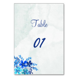 Numéro De Table Élégant Mariage Customisé bleu