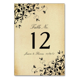 Numéro De Table Élégant Mariage d'antiquités torsades Numéro de ta