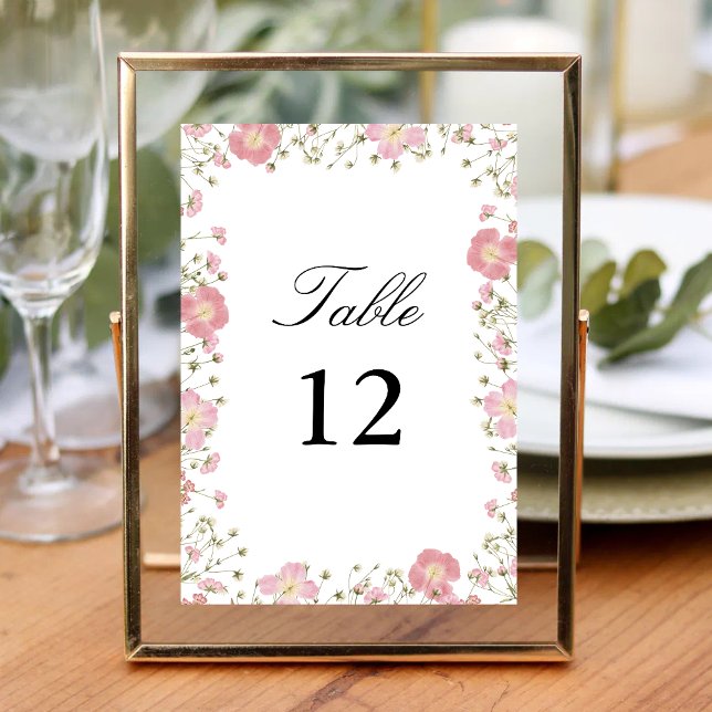 Numéro De Table Élégant Mariage d'aquarelle rose d'automne (Créateur téléchargé)