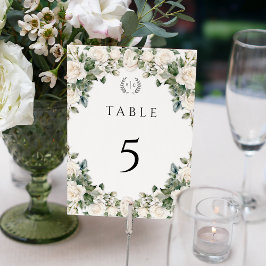 Numéro De Table Elégant mariage de jardin Rose