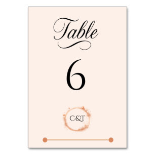 Numéro De Table Élégant Mariage de pointes d'éclaboussure de scrip