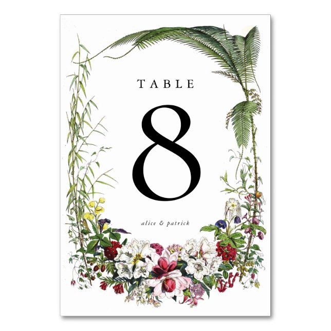 Numéro De Table Élégant Mariage de verdure botanique moderne (Par défaut)