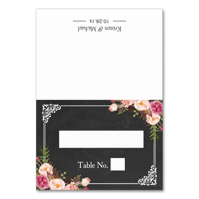 Numéro De Table Elégant Mariage en tableau de bord floral (Par défaut)