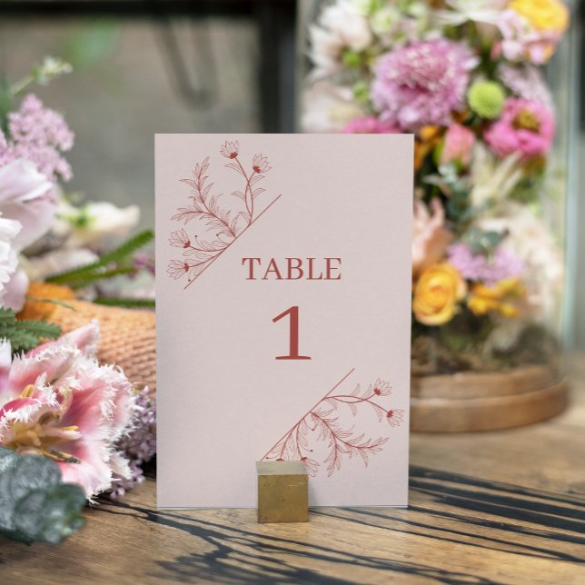 Numéro De Table Élégant Mariage Floral Boho (Créateur téléchargé)