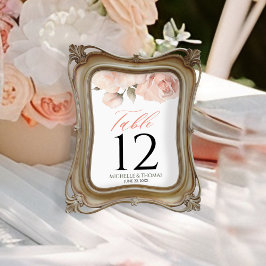 Numéro De Table Elégant Mariage floral de couleur blanche