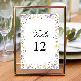 Numéro De Table Elégant Mariage floral neutre
