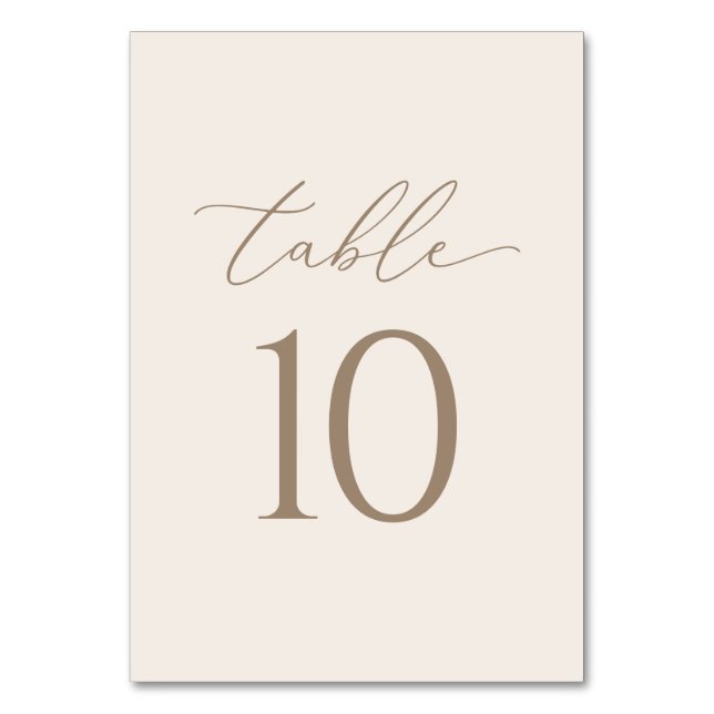 Numéro De Table Élégant Mariage ivoire et calligraphie or (Par défaut)