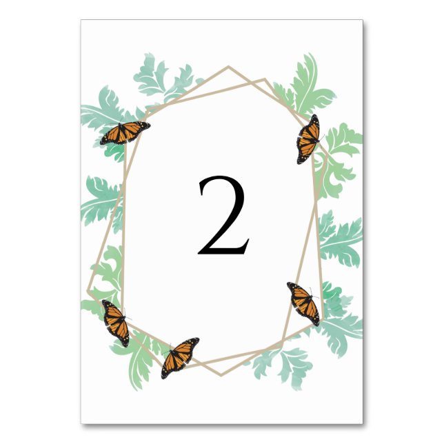 Numéro De Table Élégant Mariage papillon Monarque (Par défaut)