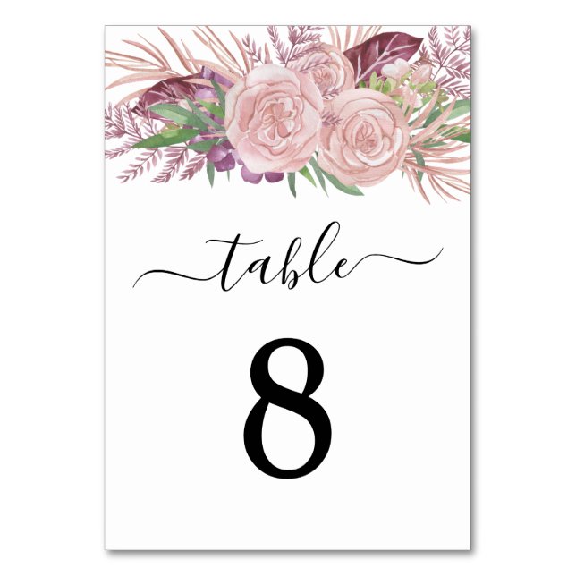 Numéro De Table Élégant Mariage rose (Par défaut)
