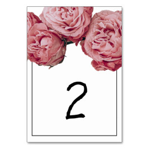 Numéro De Table Élégant Mariage rose Roses