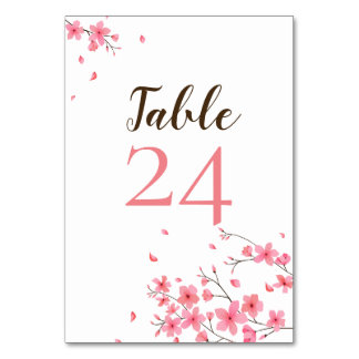 Numéro De Table Élégant Mariage simple rose cerise fleurs