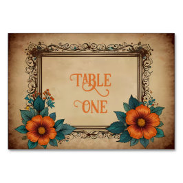 Numéro De Table Élégant Mariage Vintage