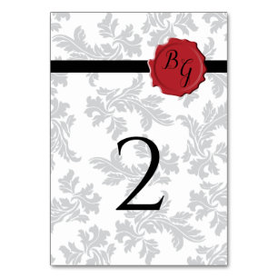Numéro De Table Élégant Motif et Mariage de sceau de cire
