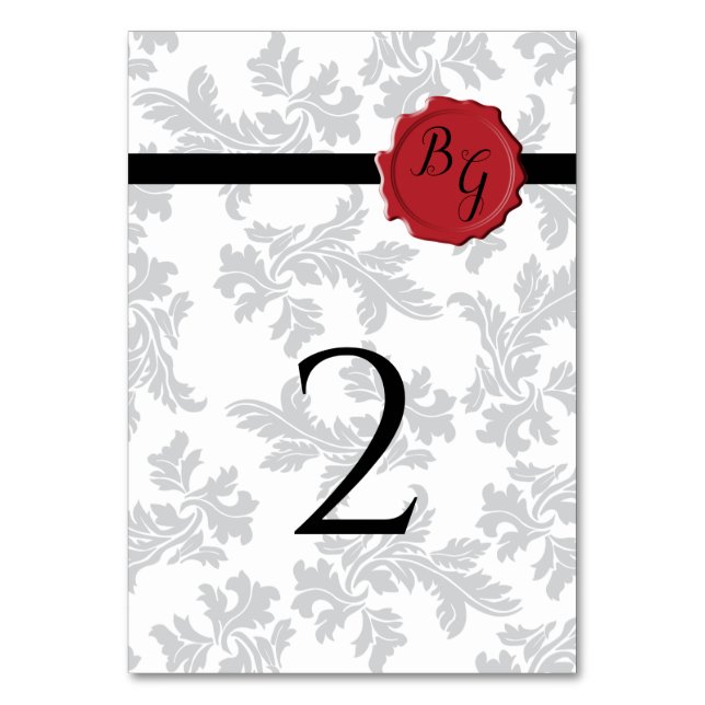Numéro De Table Élégant Motif et Mariage de sceau de cire (Par défaut)